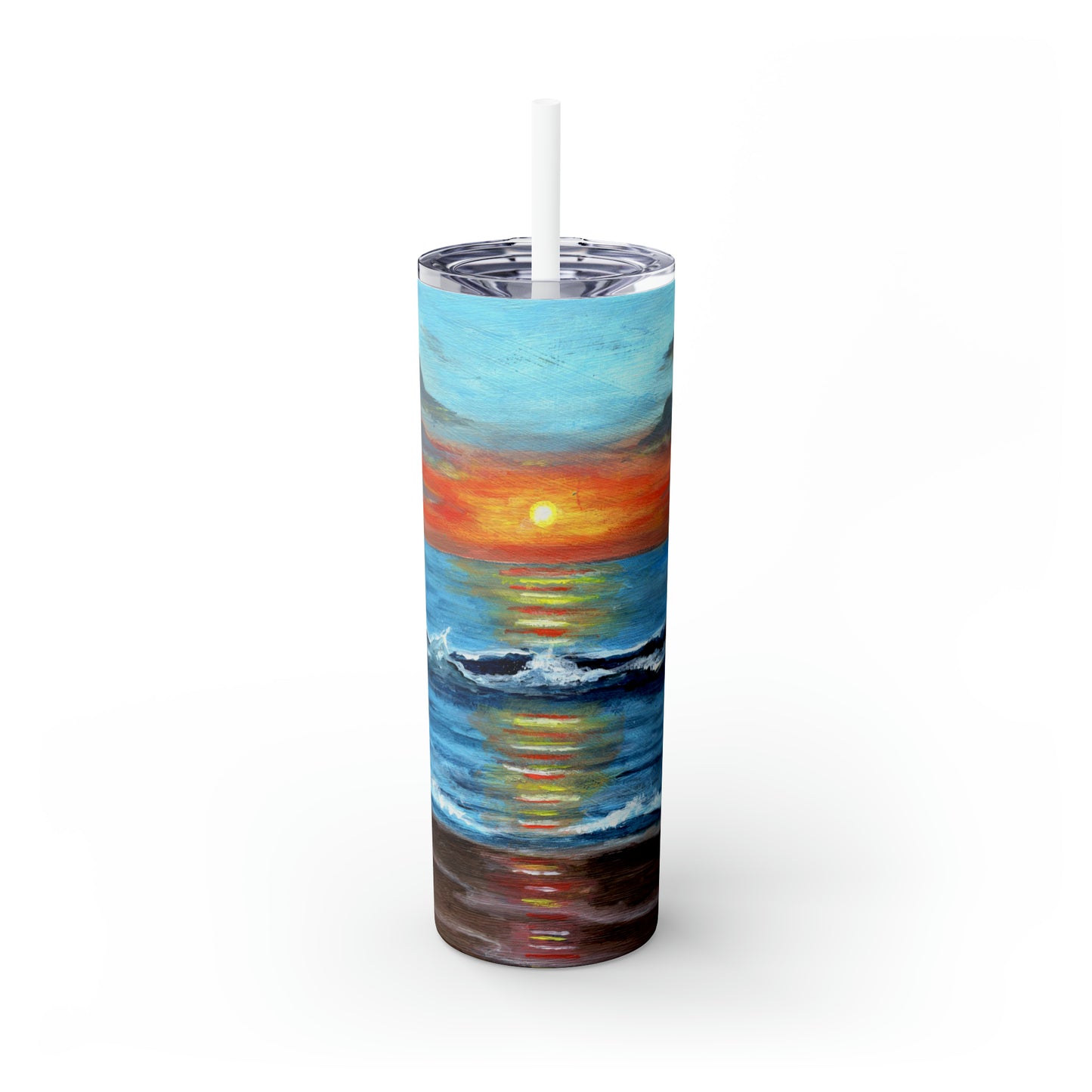 Sunset Beach | Skinny Tumbler with Straw | 20oz