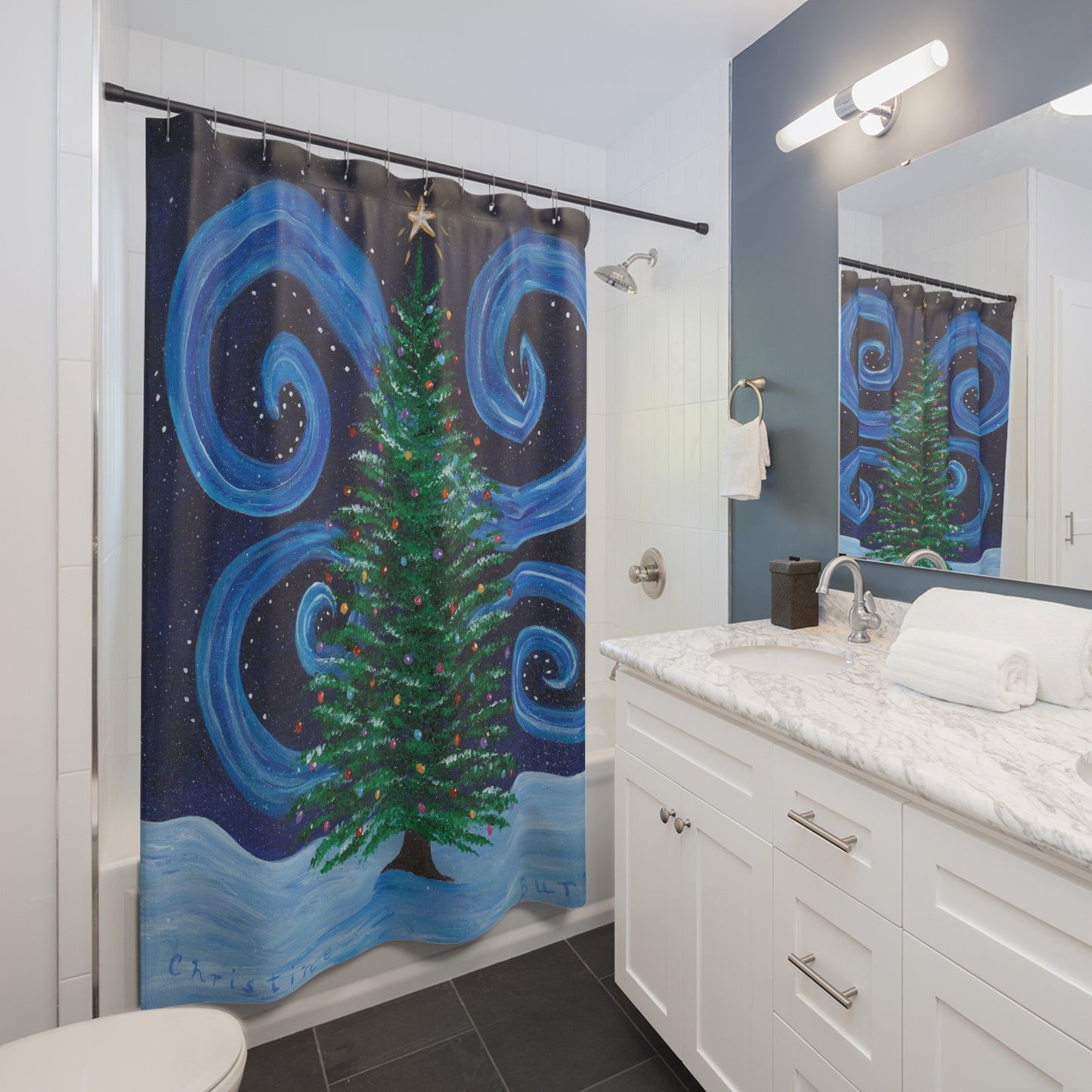 Starry, Starry Tree Shower Curtains
