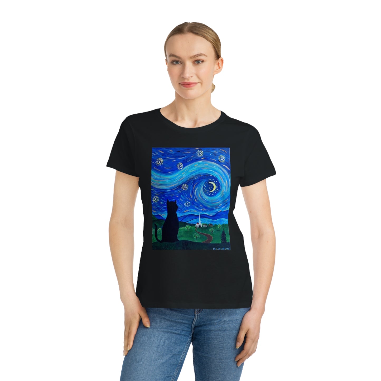 Starry, Starry Cat | Organic Women's Classic T-Shirt
