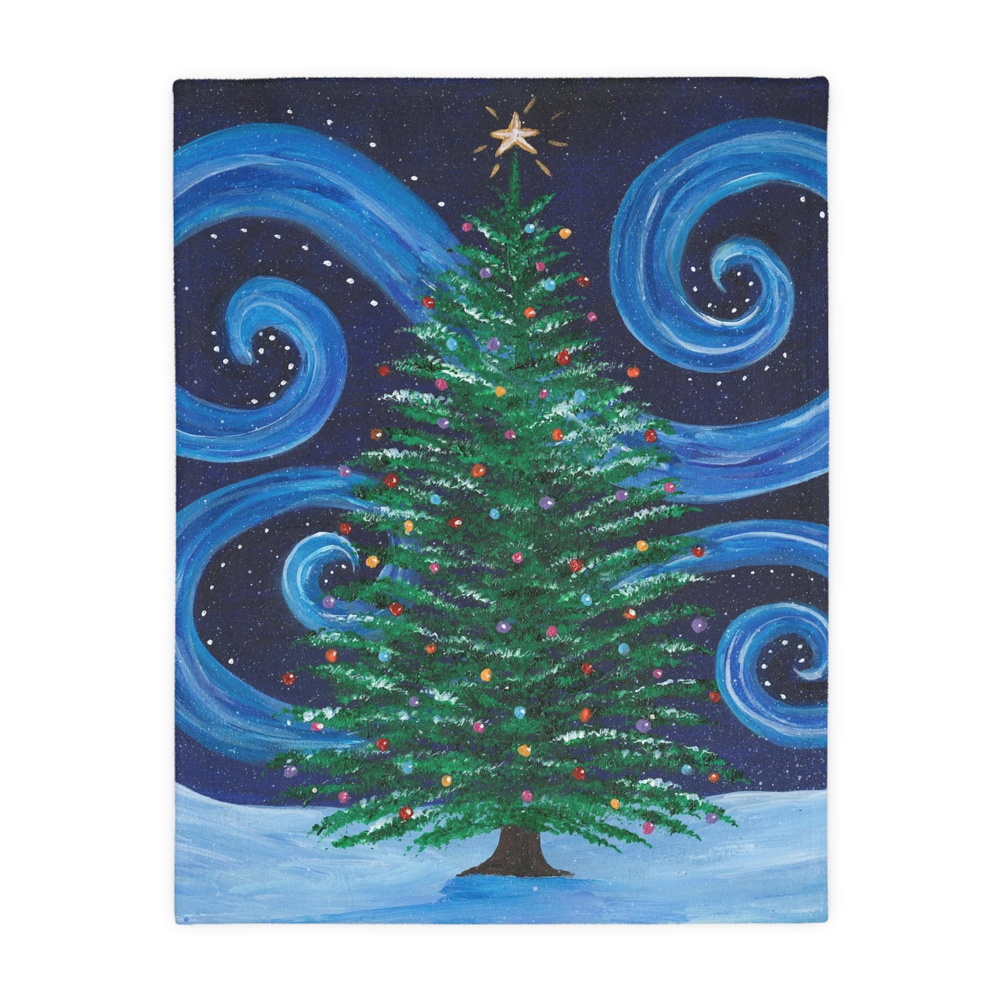 Starry, Starry Tree | Velveteen Minky Blanket (Two-sided print)