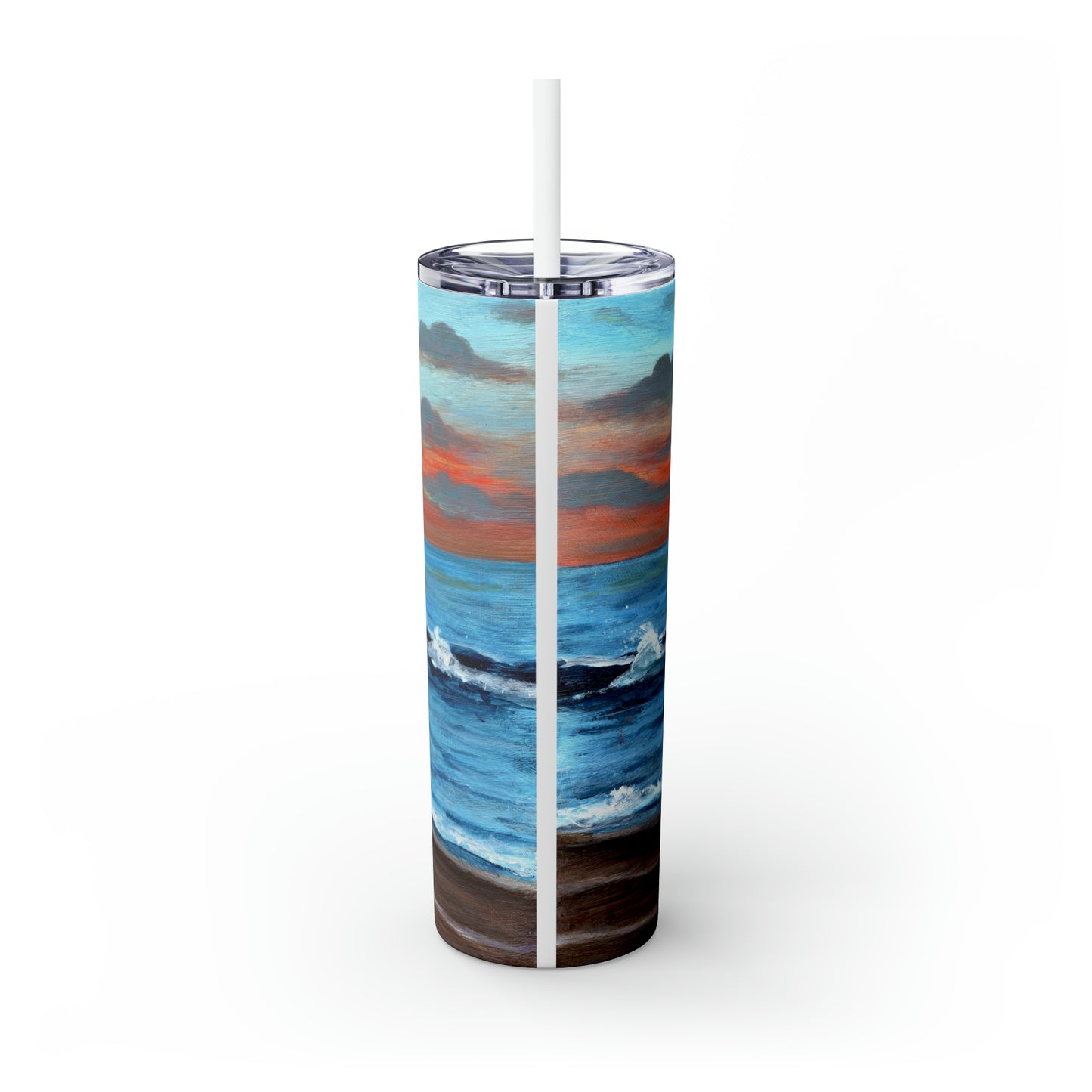 Sunset Beach | Skinny Tumbler with Straw | 20oz
