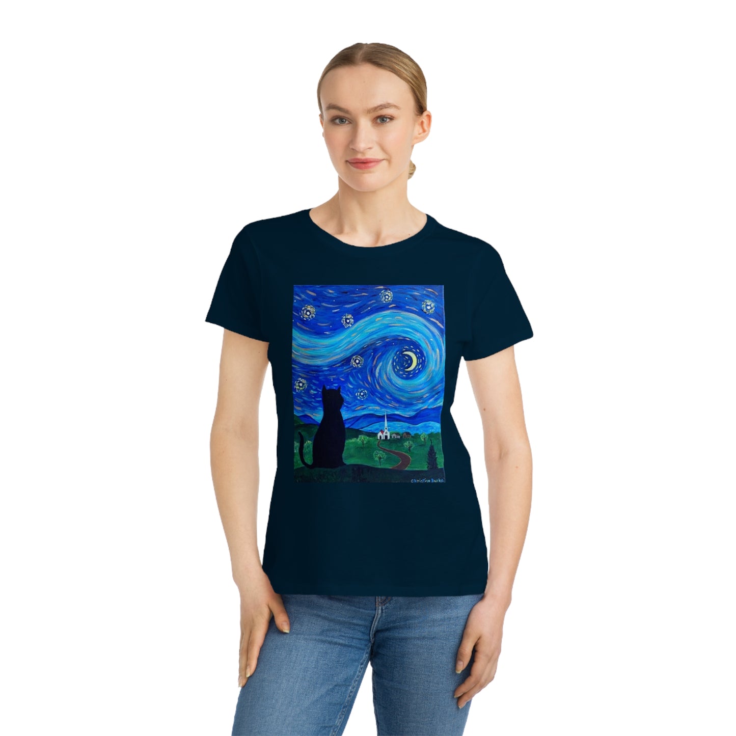 Starry, Starry Cat | Organic Women's Classic T-Shirt