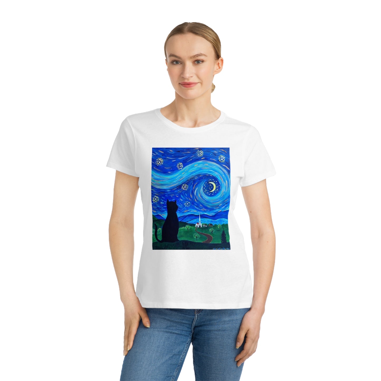 Starry, Starry Cat | Organic Women's Classic T-Shirt