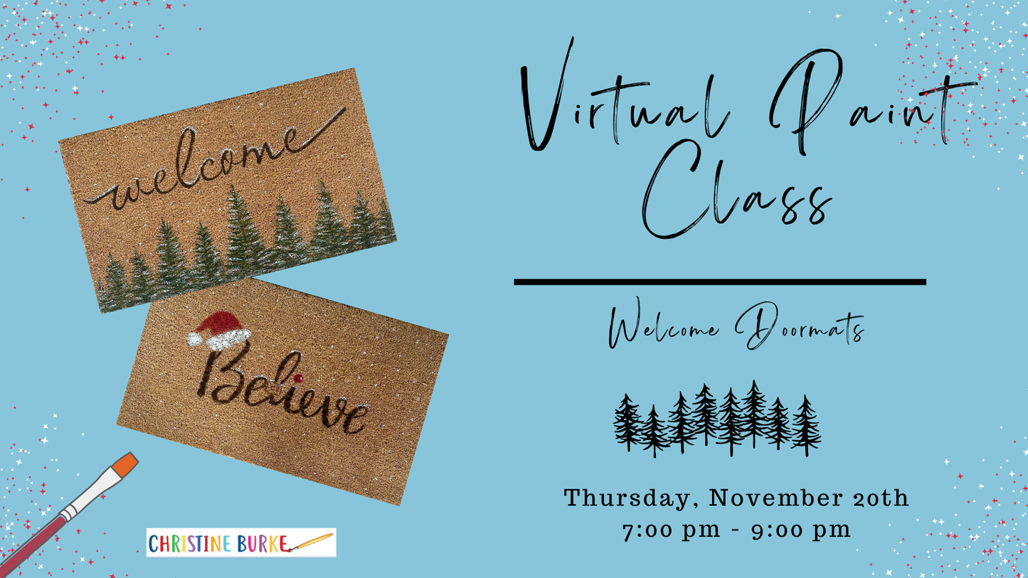 Virtual Paint Class - Welcome Doormats