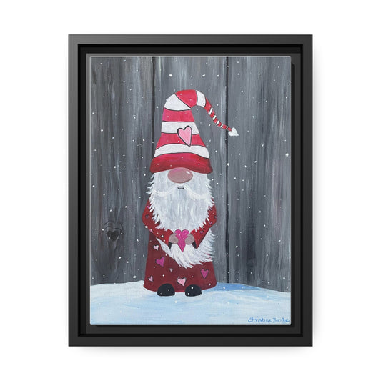 Valentine Gnome | Matte Canvas | Black Frame
