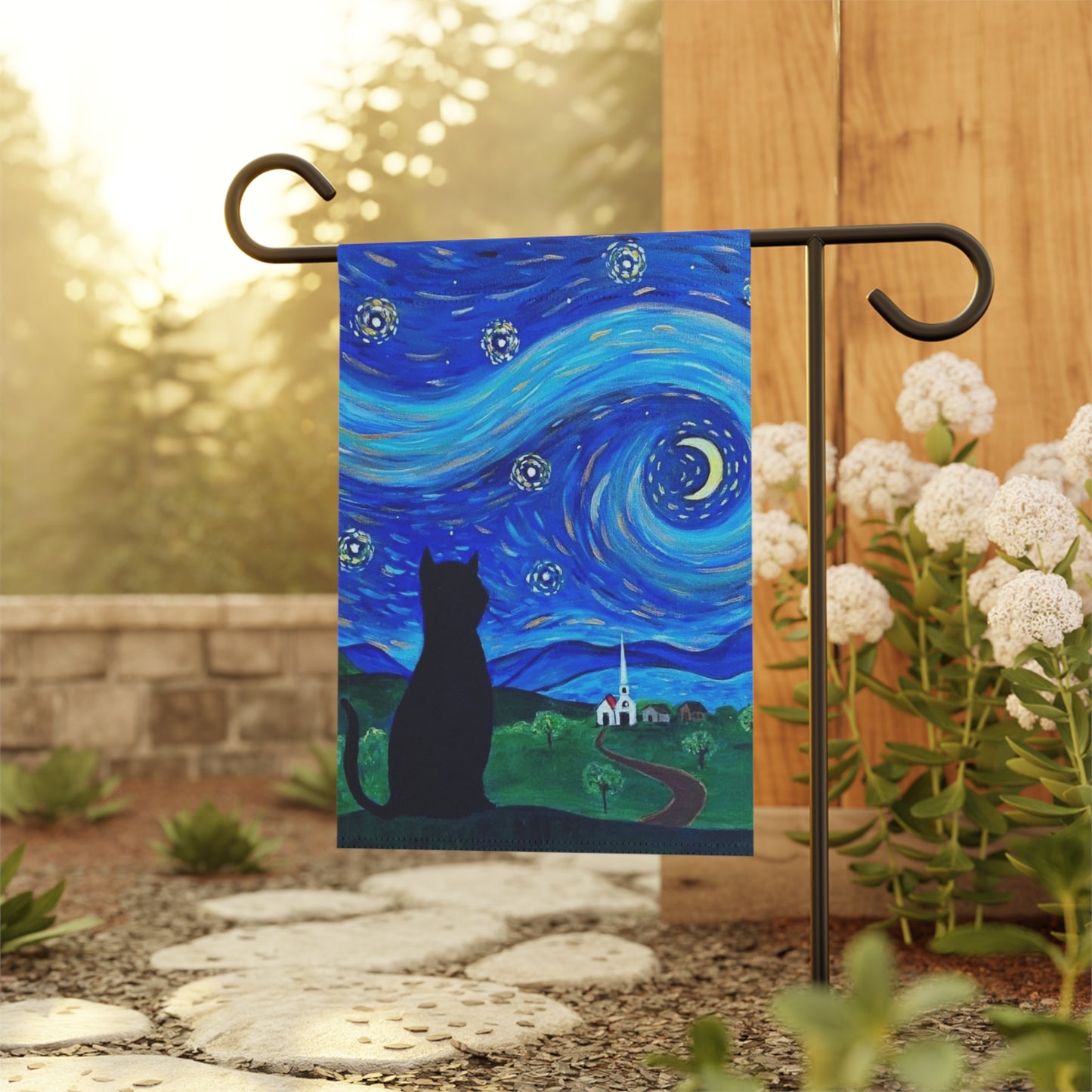 Starry, Starry Cat | Garden Banner