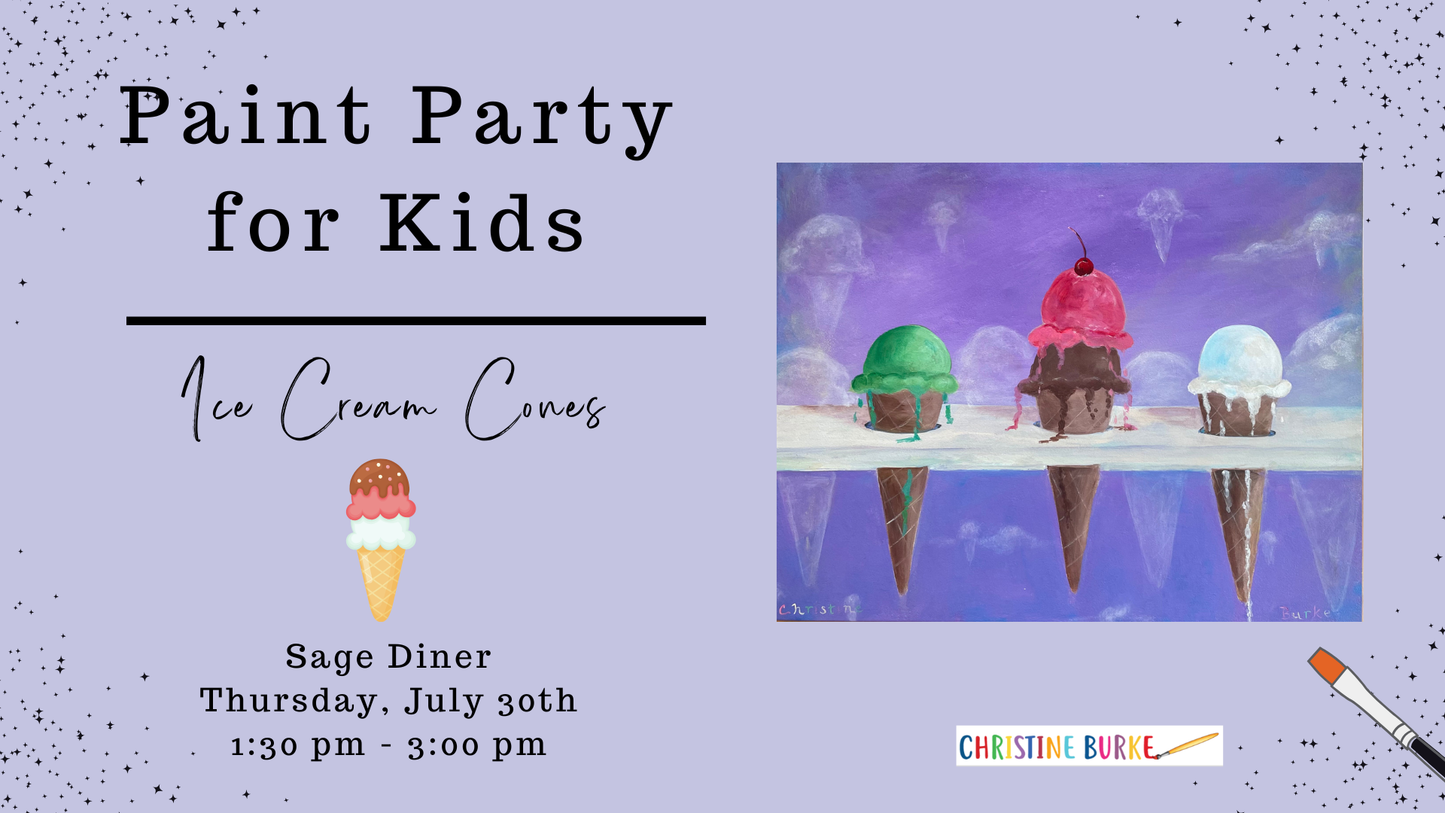 Paint Party for Kids - Sage Diner - Ice Cream Cones