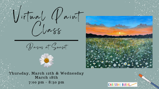 Virtual Paint Class - Daisies at Sunset