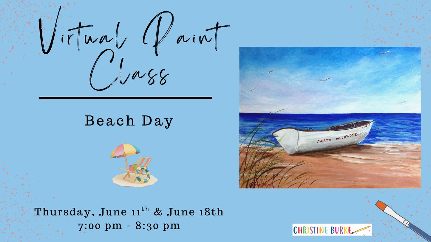 Virtual Paint Class -  A Day at the Beach
